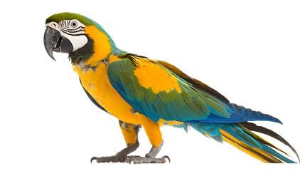 Fototapeta premium Colorful macaw parrot exotic location wildlife photography bright environment side view nature conservation