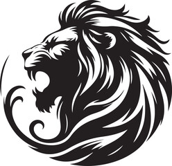 Obraz premium Roaring Lion Silhouette Art