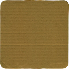 Piece of old cardboard with rounded edges. Textured packaging isolated cardboard with copy space for mockup, background, design project