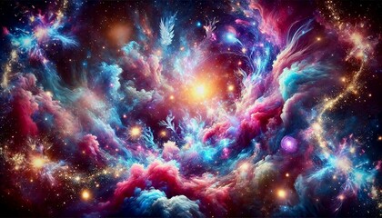 Mesmerizing Nebula Explosion | Vibrant Galaxy Space Art | High-Resolution Abstract Universe