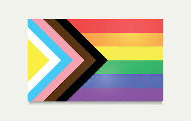Progress Pride Flag LGBT. Symbol of Inclusivity and Support. Editable image.
