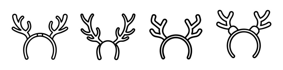 reindeer antlers icon, reindeer antlers line art - simple line art of reindeer antlers, perfect for reindeer antlers logos and icons
