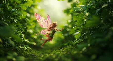 fairy flying in the forest