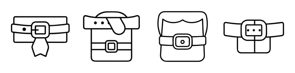 santa s belt icon, santa s belt line art - simple line art of santa s belt, perfect for santa s belt logos and icons