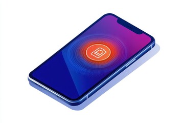 Modern Smartphone Display with Abstract Colorful Graphic Design