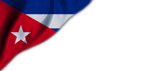 White background with Cuban flag on the top left