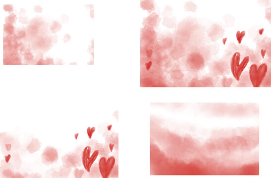 Set of Pink watercolor abstract background. Watercolor pink background. Abstract pink texture.