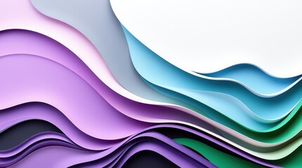 Fototapeta premium Overhead View of Sculpted Papier Mâché Layers, Cool Tones and Soft Light