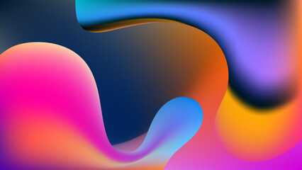 ABSTRACT BACKGROUND GRADIENT MESH SMOOTH LIQUID BLUE ORANGE PURPLE PINK COLOR WITH HAND DRAWN ORGANIC SHAPES DESIGN VECTOR TEMPLATE GOOD FOR MODERN WEBSITE, WALLPAPER, COVER DESIGN 