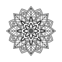 Pattern in the form of a mandala. Henna tattoo mandala. Mehndi style. Decorative pattern in oriental style. Coloring book page.