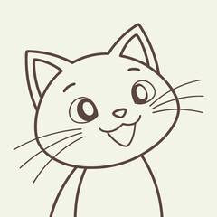 happy cat kitten stretching draw line