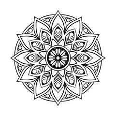 Pattern in the form of a mandala. Henna tattoo mandala. Mehndi style. Decorative pattern in oriental style. Coloring book page.