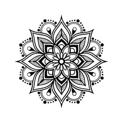 Pattern in the form of a mandala. Henna tattoo mandala. Mehndi style. Decorative pattern in oriental style. Coloring book page.