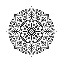 Pattern in the form of a mandala. Henna tattoo mandala. Mehndi style. Decorative pattern in oriental style. Coloring book page.