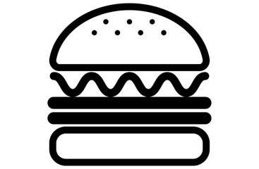 モノクロのハンバーガーのアイコン
