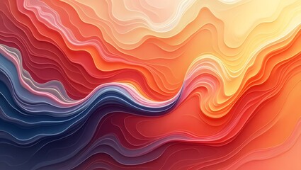 Obraz premium Golden Sunset Horizon with Flowing Red and Peach Tones
