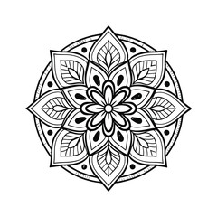 Pattern in the form of a mandala. Henna tattoo mandala. Mehndi style. Decorative pattern in oriental style. Coloring book page.