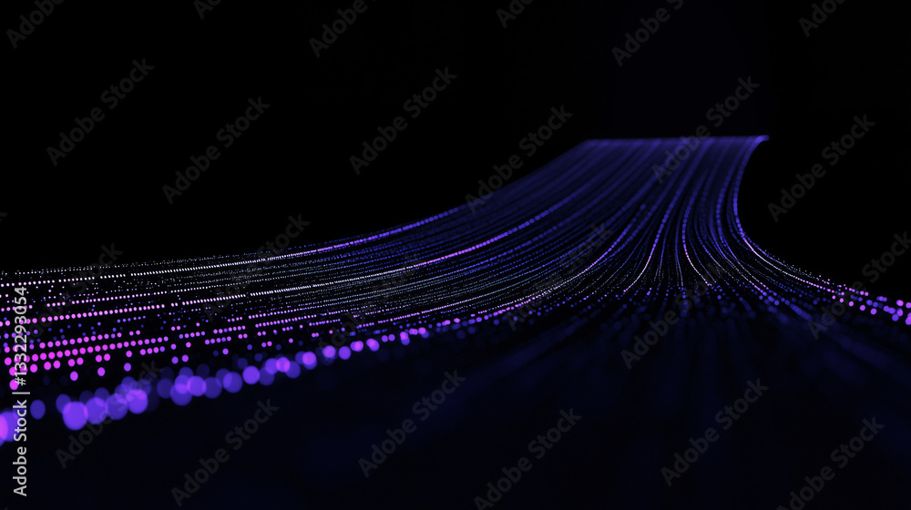 Poster digital highway: a captivating visual of data streams flowing across a dark backdrop, representing t