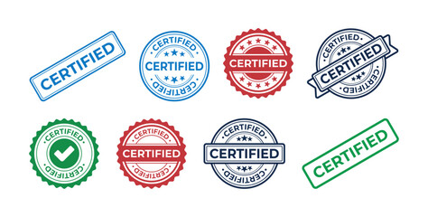 Different versions of a certified stamp.