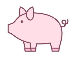 Fototapeta premium Różowa świnka ilustracja