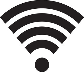 Black Wi-Fi Symbol on White Background - Wireless Internet Connectivity Icon