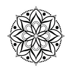 Pattern in the form of a mandala. Henna tattoo mandala. Mehndi style. Decorative pattern in oriental style. Coloring book page.