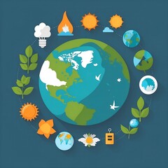 Naklejka premium vector illustration of the earth