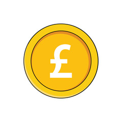 Golden Pound Coin Icon