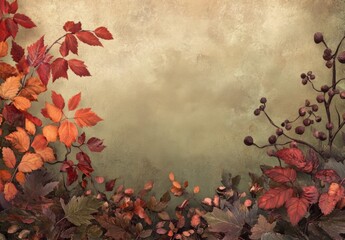 Autumn leaves border