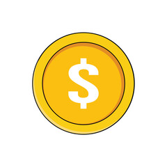 Golden Dollar Coin Icon