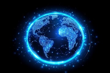 Obraz premium A luminous globe showing a digital representation of the earth