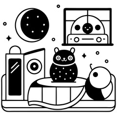 cartoon illustration of a cake