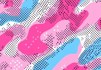 Baby pink pop art background in retro comic style with halftone dots design, vector illustration