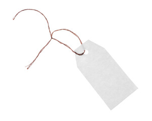 Blank tag with string isolated on white
