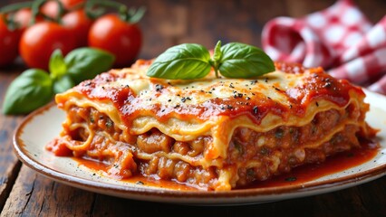 Lasagna image, magnificent lasagna made with real Italian recipe