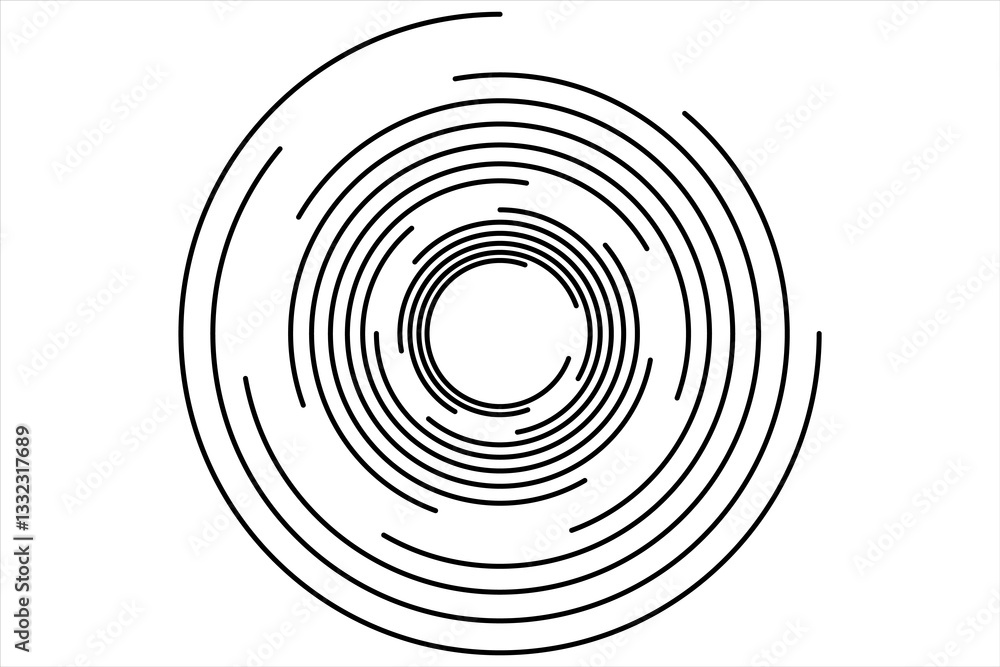 Poster vector dotted speed lines in vortex form. geometric art. segmented circle. arc lines. trendy design 