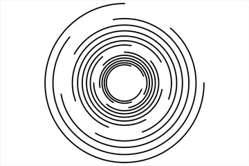 Vector dotted speed lines in vortex form. Geometric art. Segmented circle. Arc lines. Trendy design element for frame, round logo, sign, symbol, web, prints, posters, template, pattern, backdrop