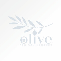 Logo design graphic concept creative premium vector stock image top sell text word olive font stalk leaves window home oil property industrial cooking