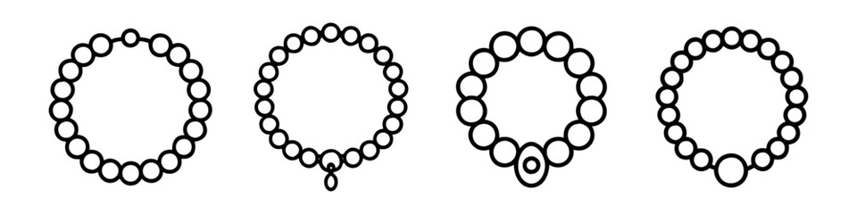 gold beads icon, gold beads line art - simple line art of gold beads, perfect for gold beads logos and icons