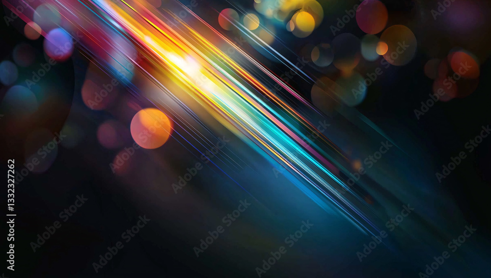Aufkleber abstract colorful light streaks and bokeh background image