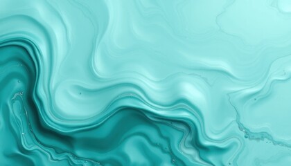 Obraz premium Fluid Abstract Art, Teal Shades, Digital Creation, Marble Texture Background, Vivid Environment