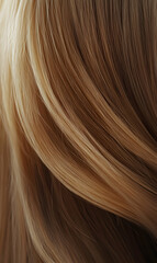 Fototapeta premium Luxurious golden blonde and brunette hair strands with highlighted natural texture flow