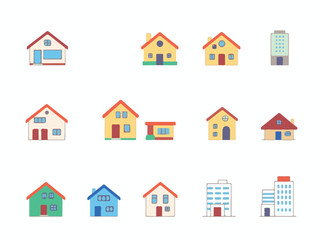 Houses icons set