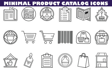 Minimalist Product Catalog Icons Shopping, Ecommerce, Retail Symbols