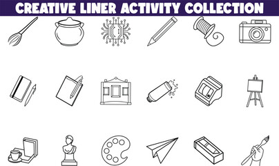Creative Liner Activity Collection Art, Craft, and Photography Icons