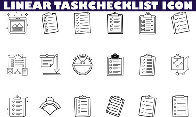 Linear Task Checklist Icons Project Management, Planning, Organization