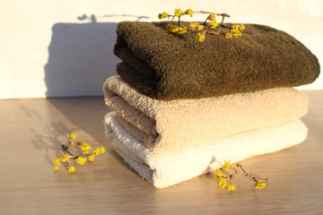 towels laid, fresh