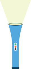 Illustration of a Blue Flashlight, Modern Blue Torch
