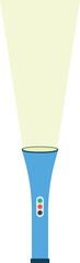 Illustration of a Blue Flashlight, Modern Blue Torch