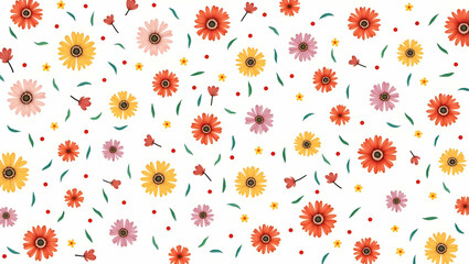 Vibrant Tropical Anemone Seamless Pattern: Exotic Floral Design for Summer Textiles in Flat Vector Style